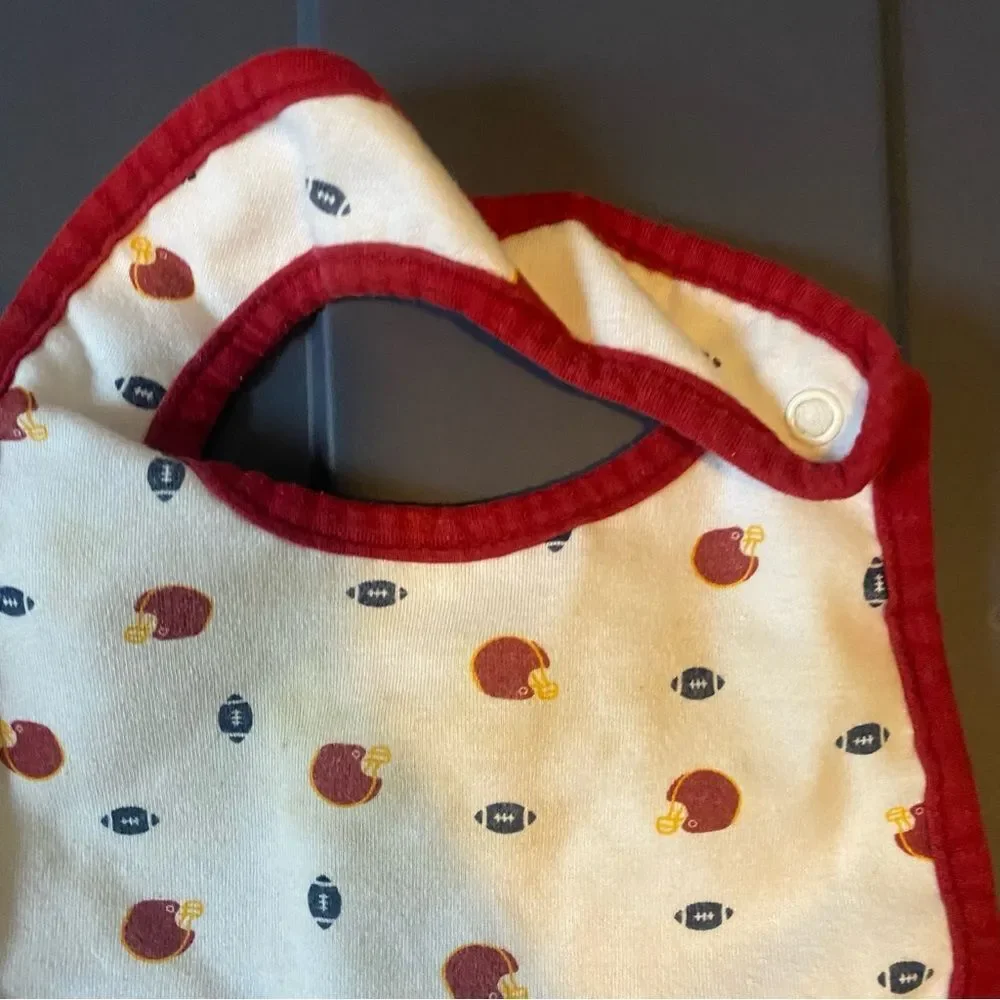 Carters just one you baby red football helmet print bib